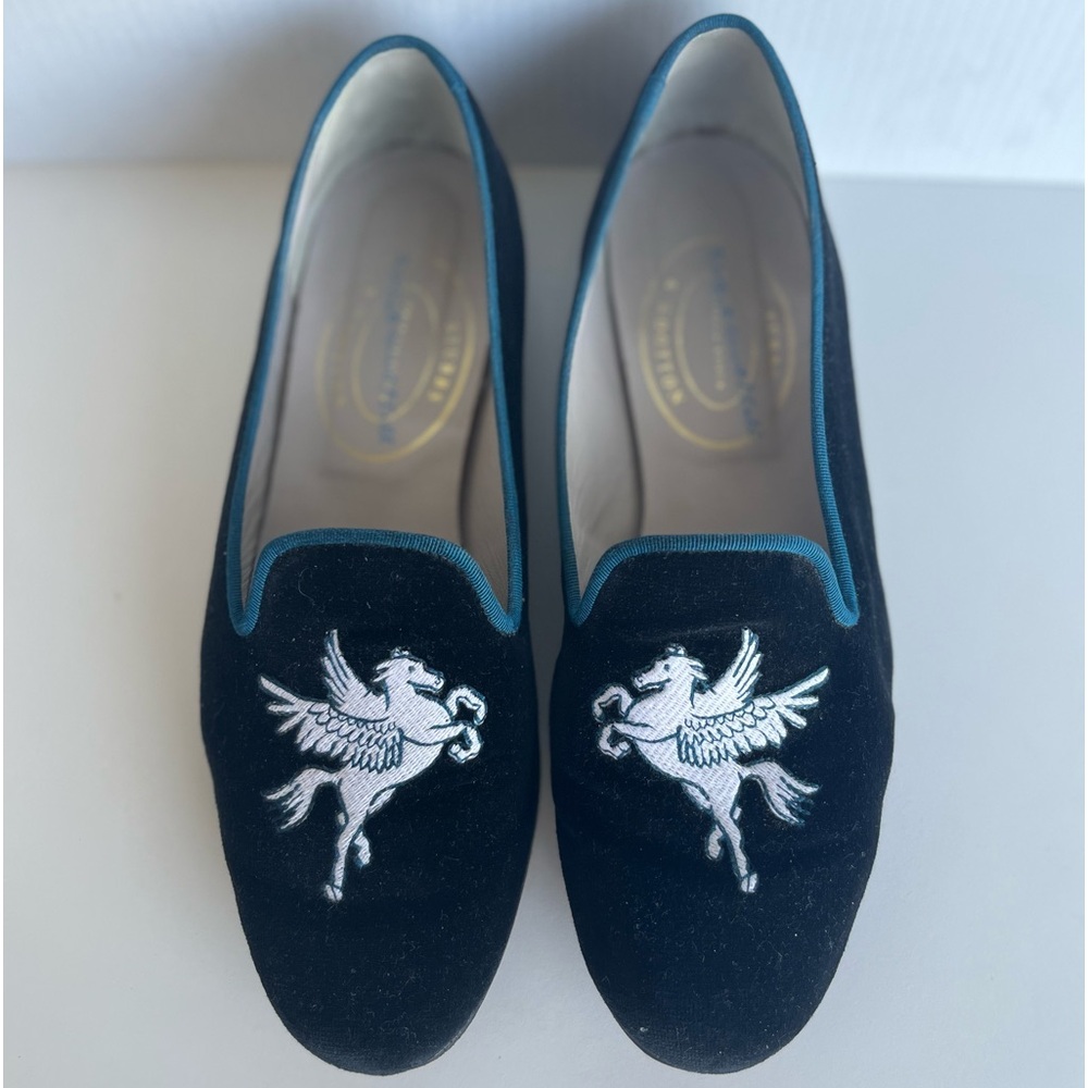Stubbs & Wootton Pegasus Slippers Loafers - black velvet